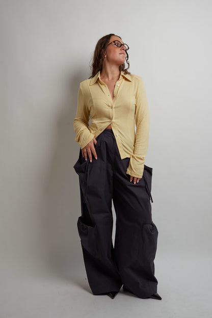 Dark Blue Baggy Pants With Big Pockets