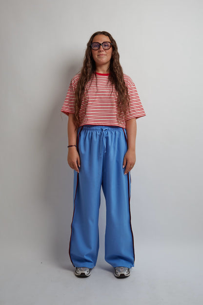 Red Striped Cropped T-Shirt