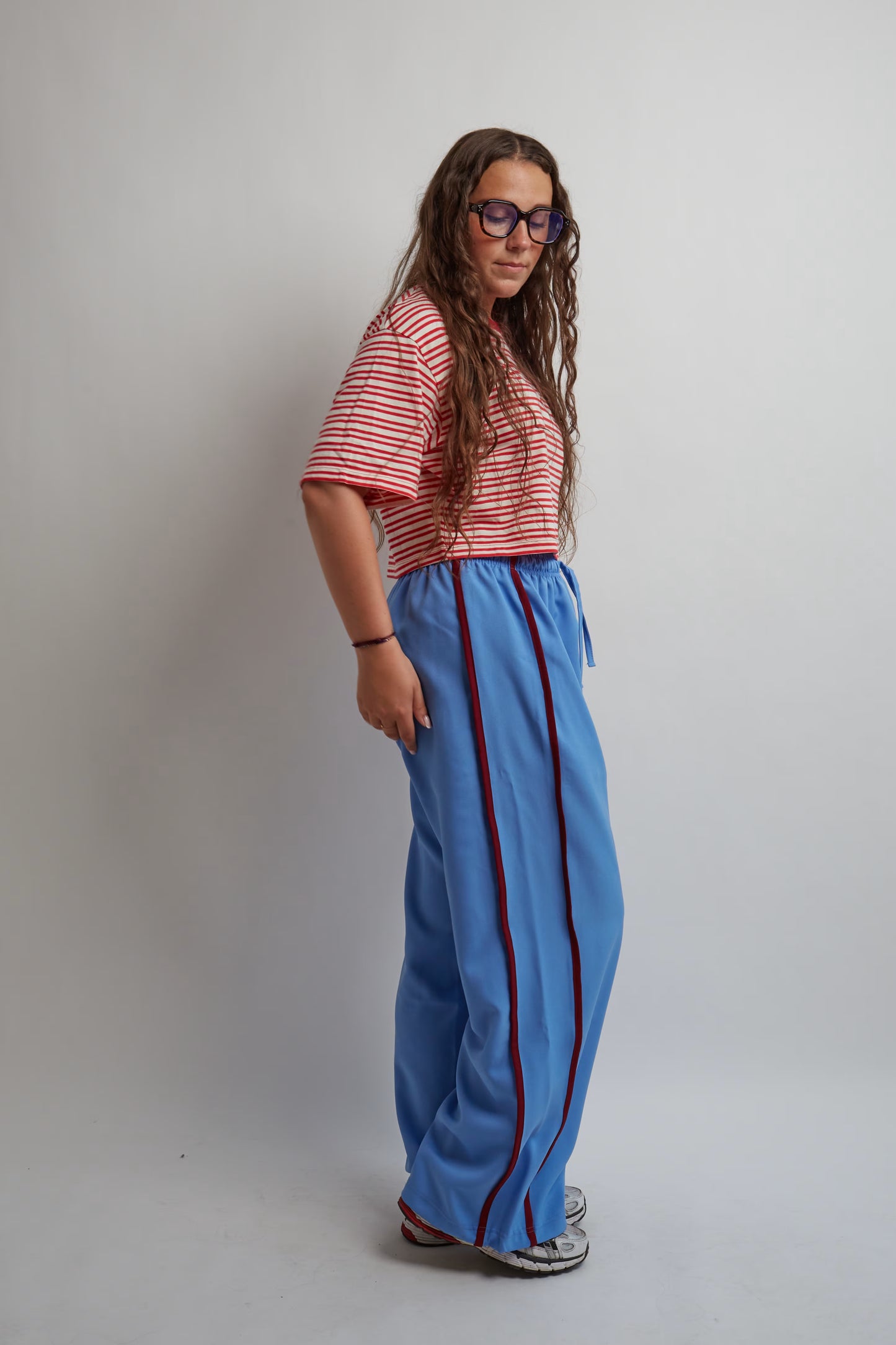 Red Striped Cropped T-Shirt
