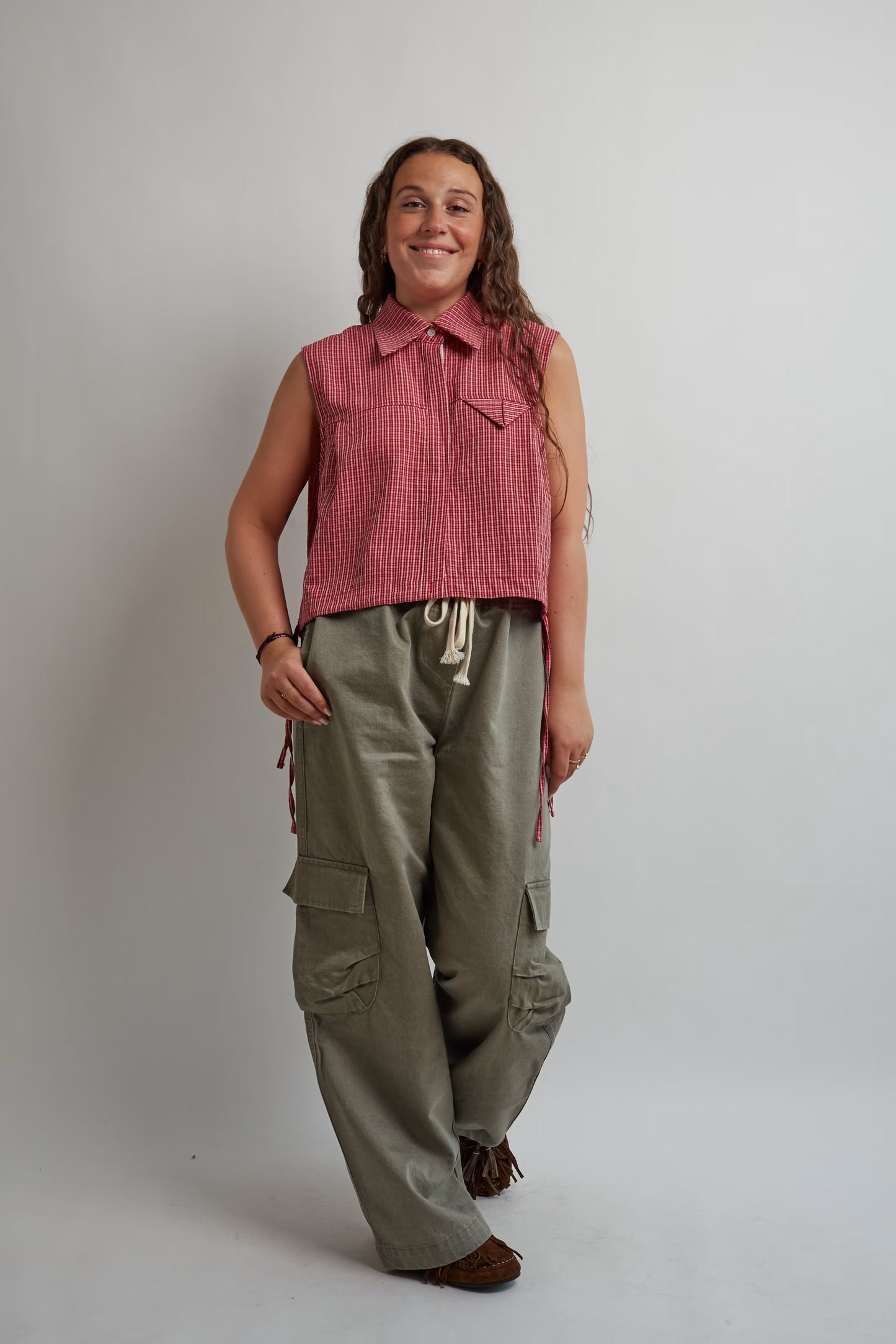 Red Drawstring Vest