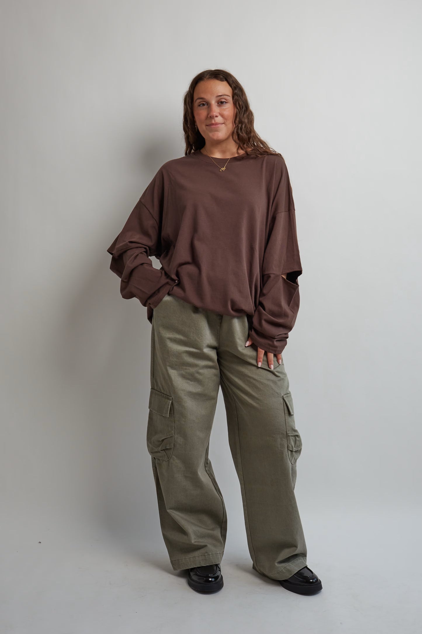 Brown Long Sleeve With Slits