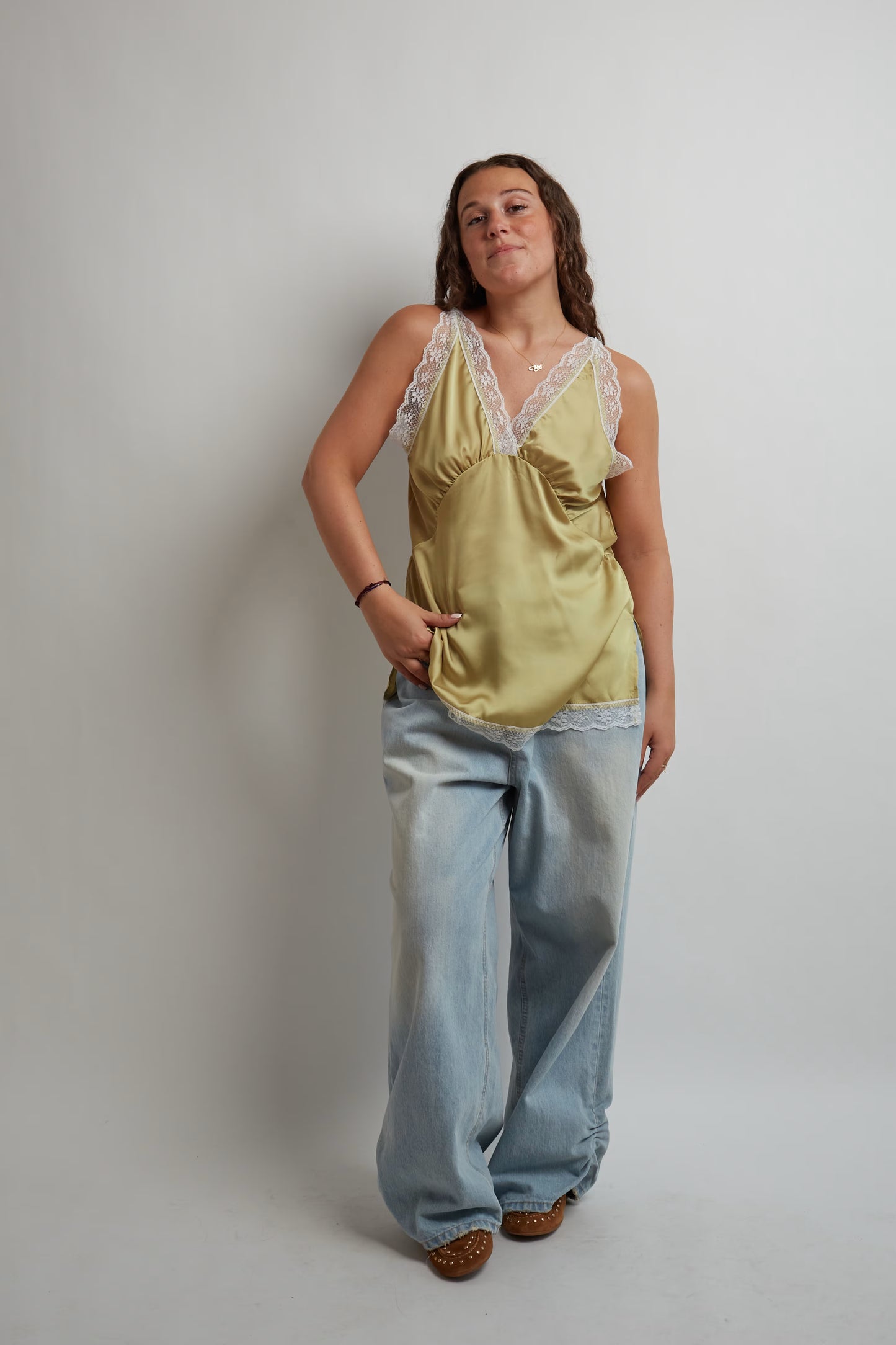 Olive Lace Top