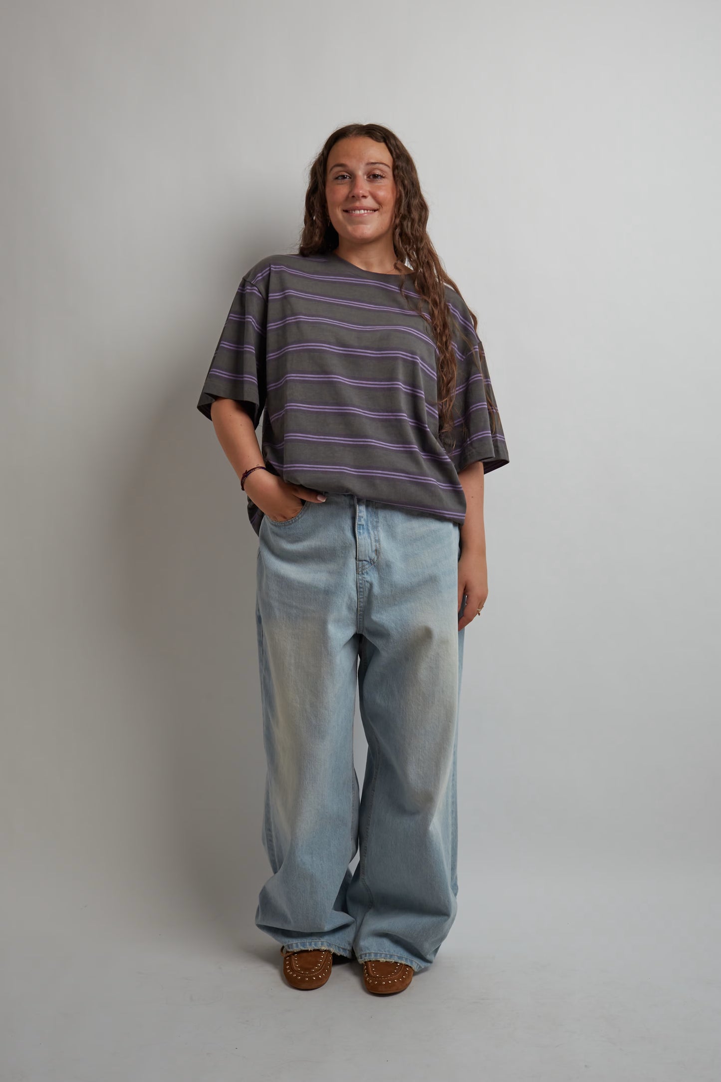 Purple and Grey Oversized T-Shirt