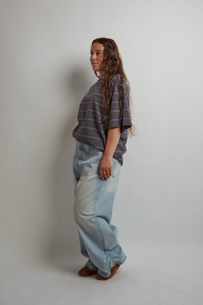 Purple and Grey Oversized T-Shirt