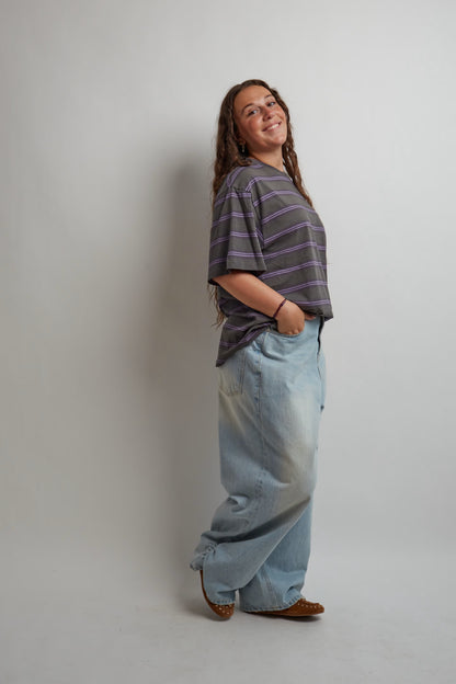 Purple and Grey Oversized T-Shirt