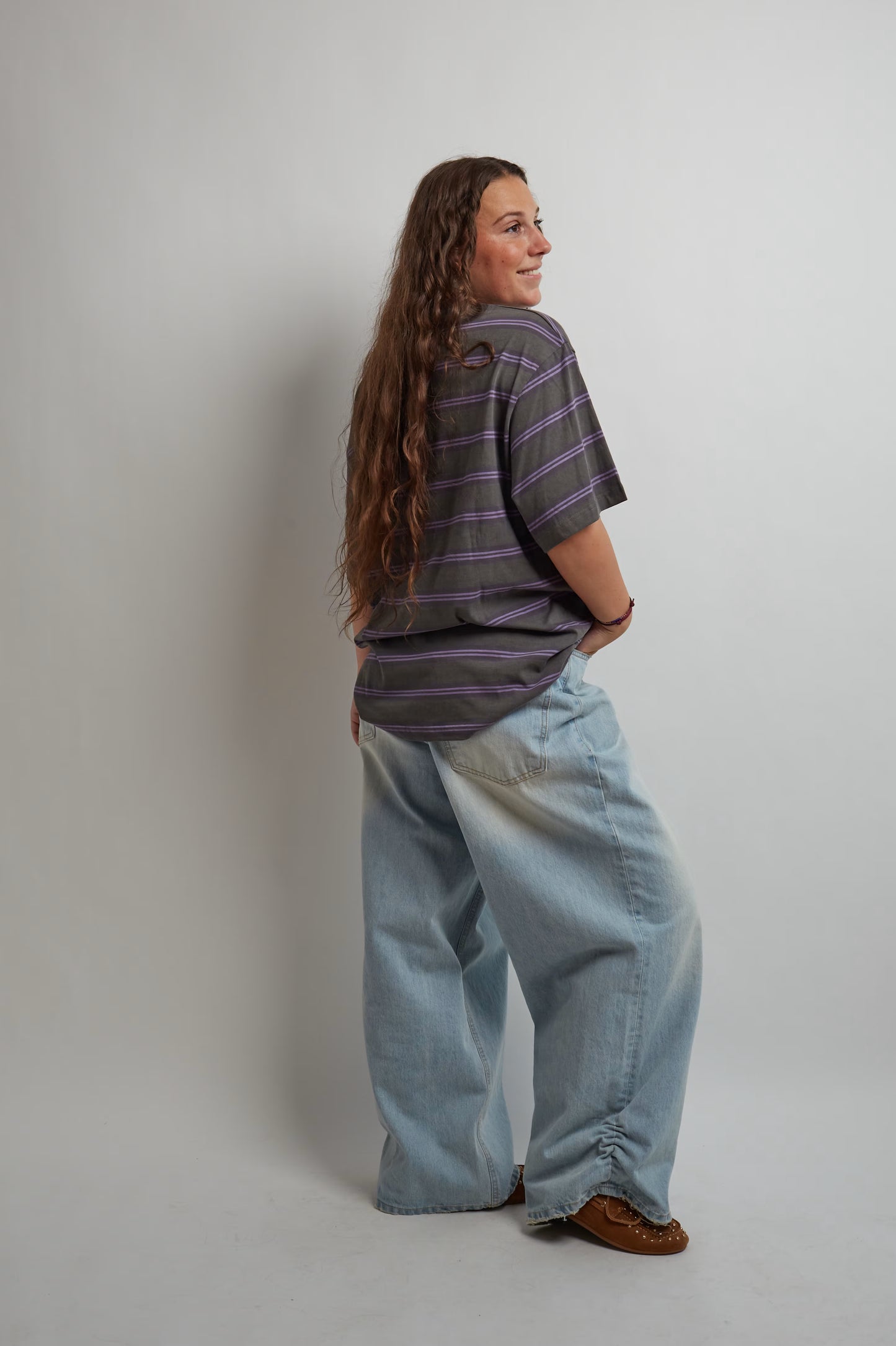 Purple and Grey Oversized T-Shirt