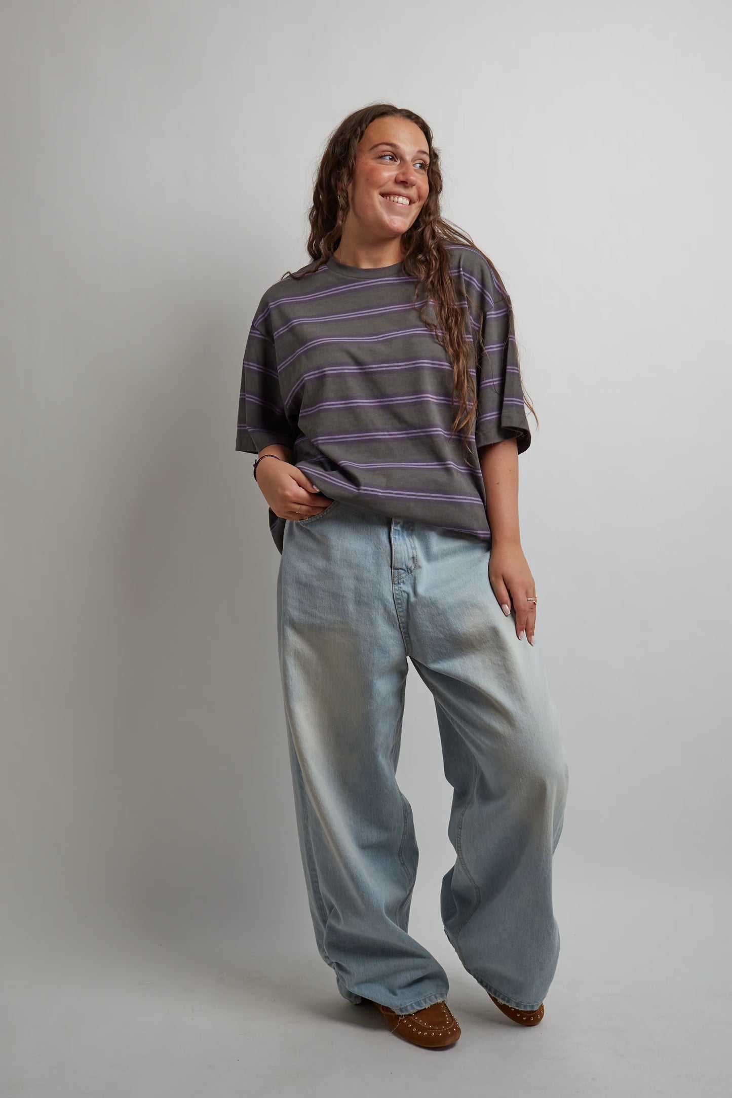 Purple and Grey Oversized T-Shirt