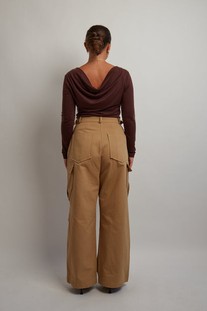 Burgundy Open Back Shirt