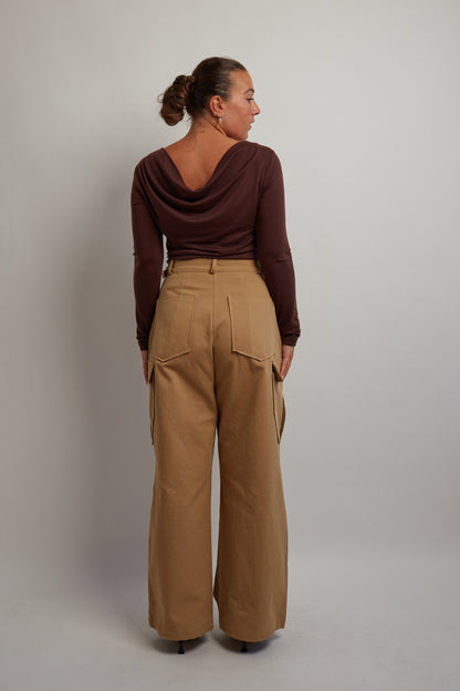 Burgundy Open Back Shirt