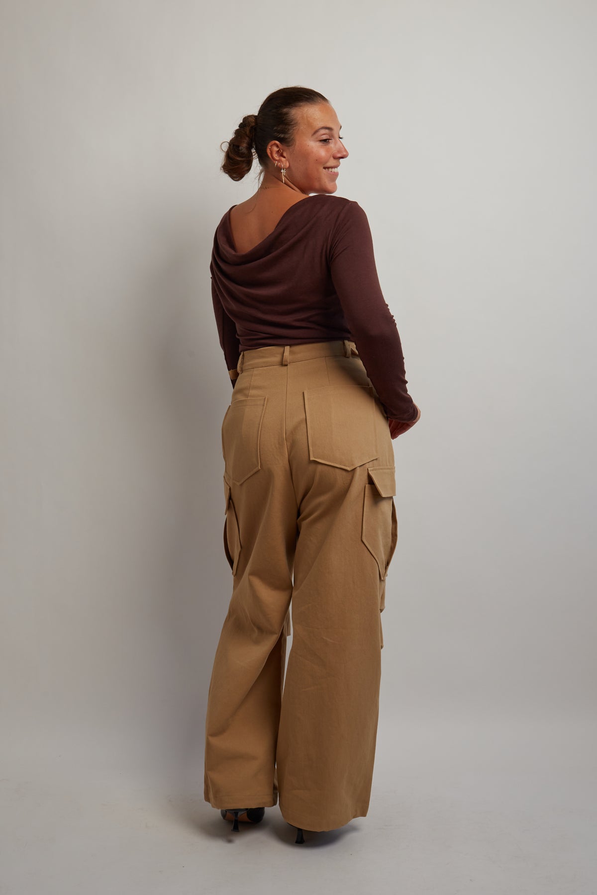 Burgundy Open Back Shirt
