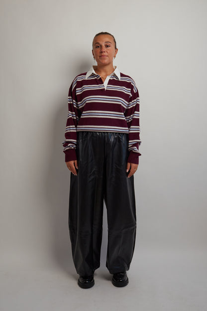 Burgundy Striped Polo