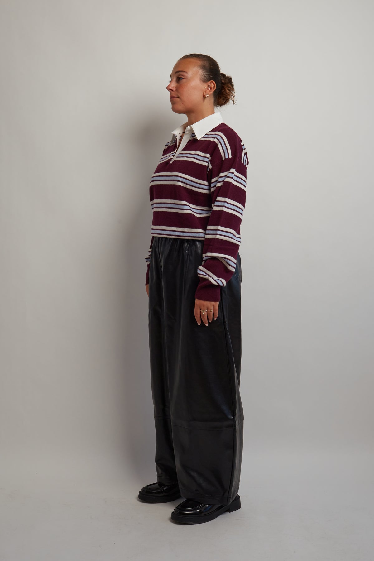 Burgundy Striped Polo