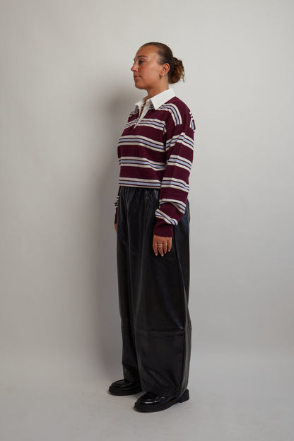 Burgundy Striped Polo
