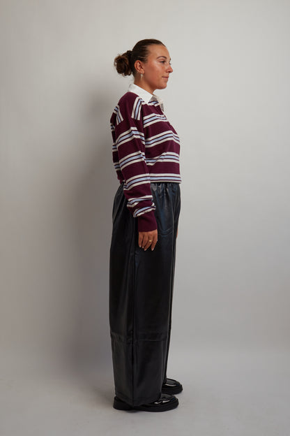 Burgundy Striped Polo