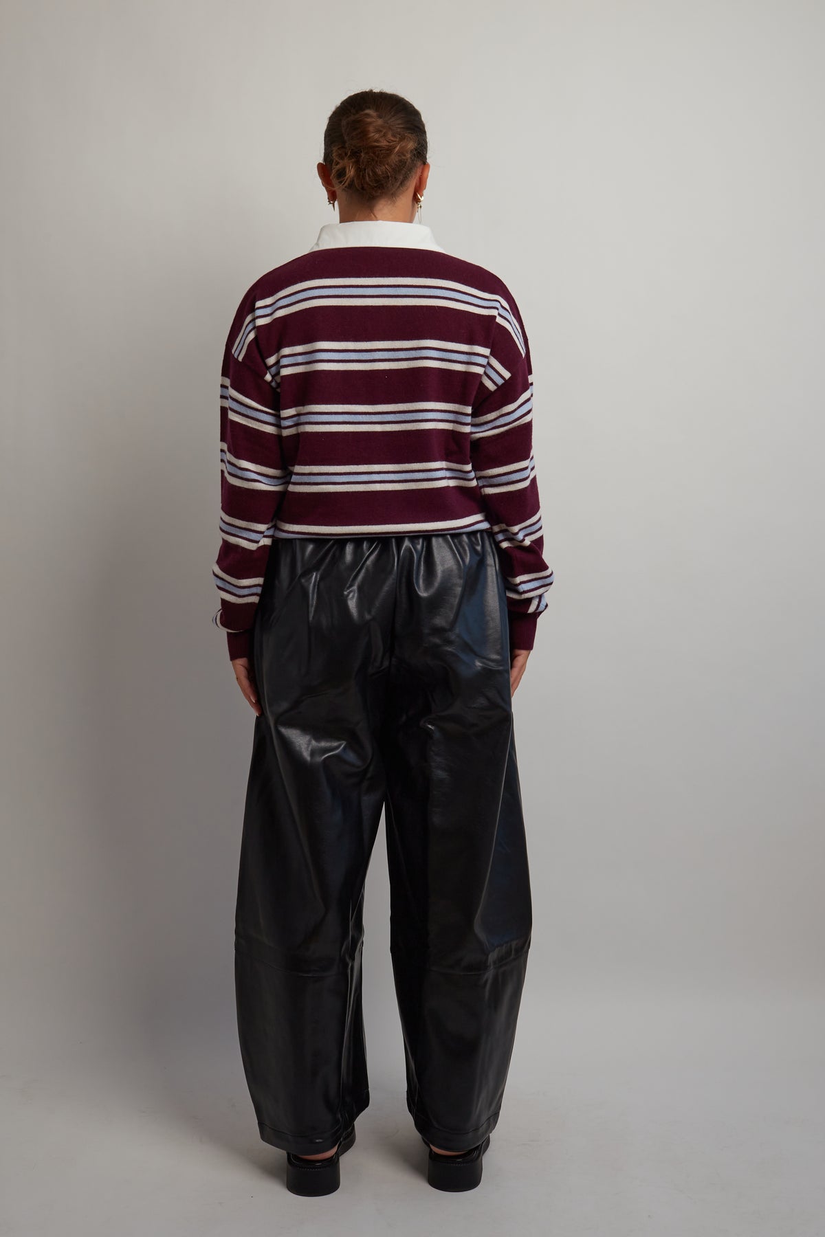Burgundy Striped Polo