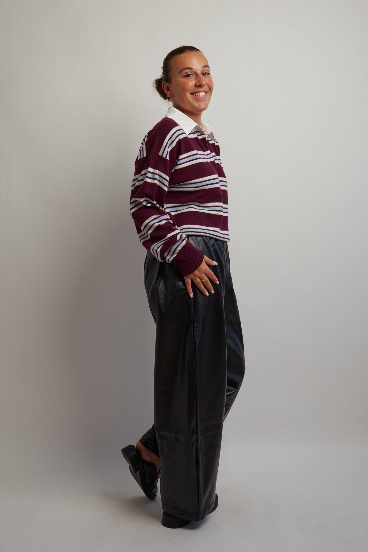 Burgundy Striped Polo