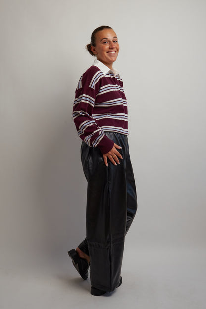 Burgundy Striped Polo