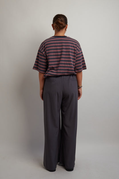 Charcoal and Red Striped T-Shirt
