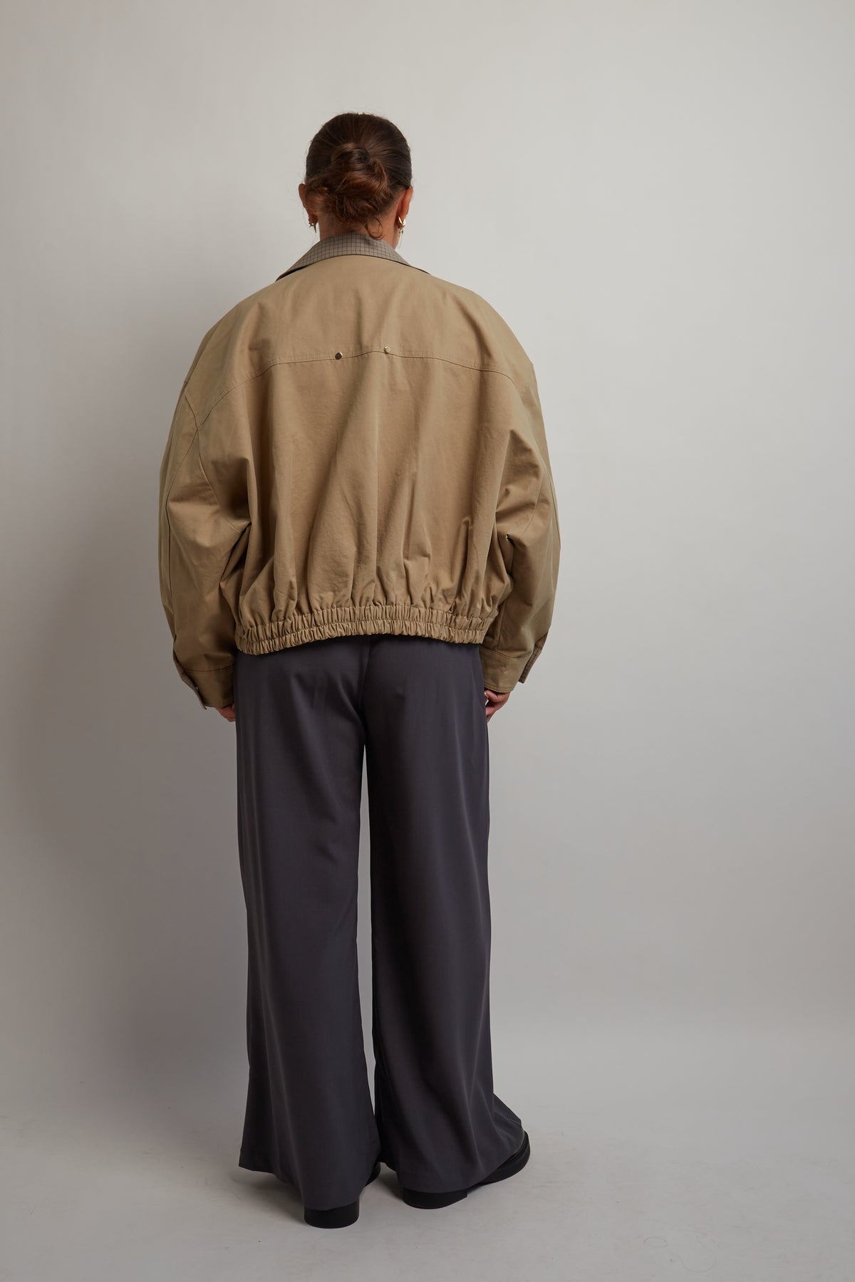 Beige Jacket Checkered Inside