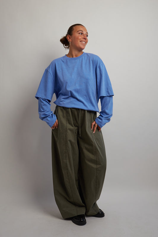 Khaki Loose Fitted Pants