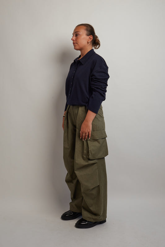 Khaki Detailed Cargo Pants