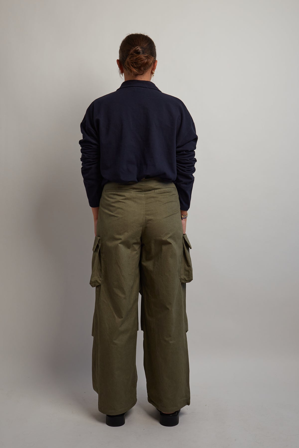 Navy Button Long Sleeve Polo