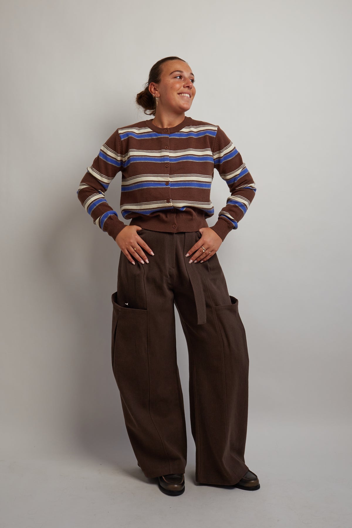 Brown Belted Cargo Pants