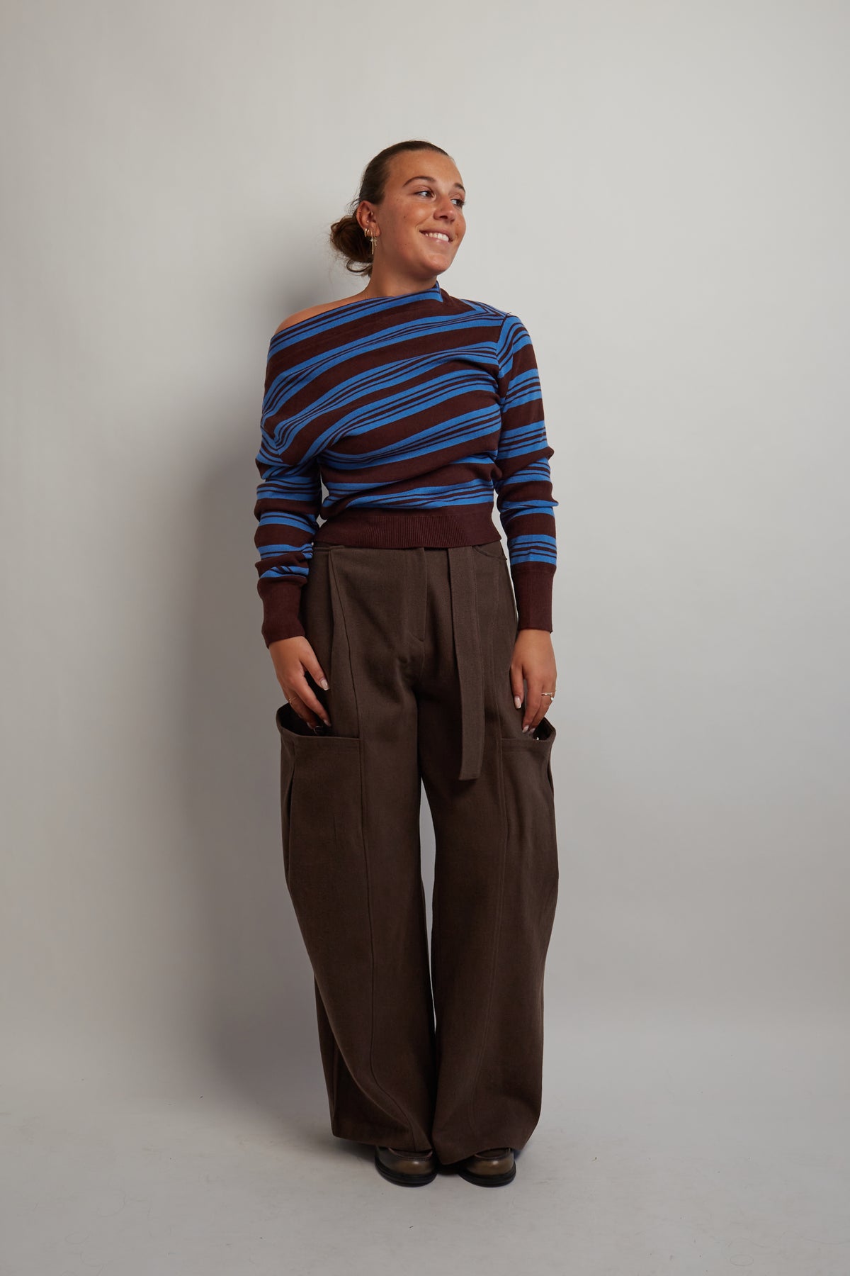 Brown Belted Cargo Pants