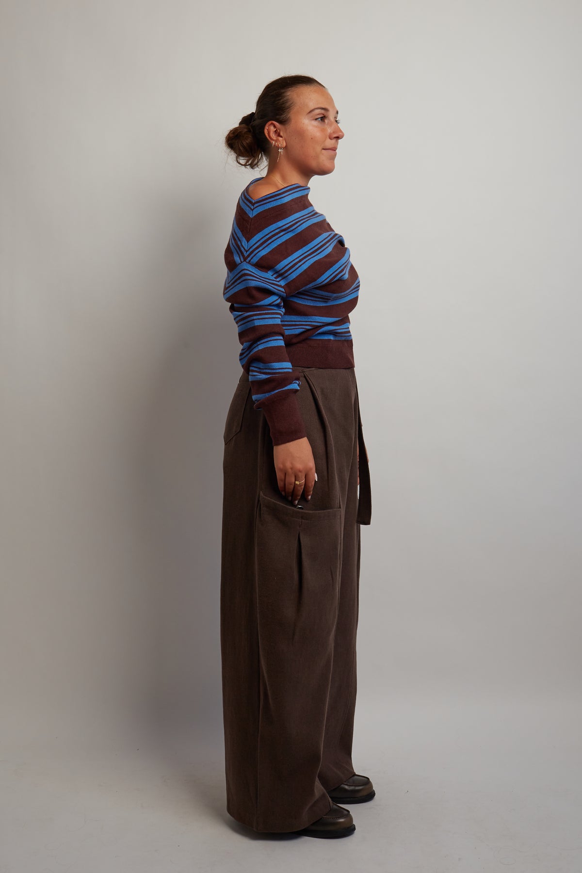 Brown Belted Cargo Pants