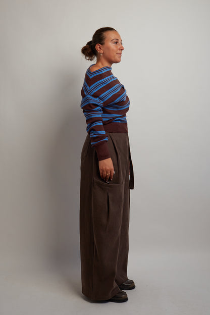 Brown Belted Cargo Pants