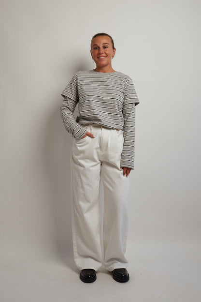Ivory Baggy Resizable Jeans