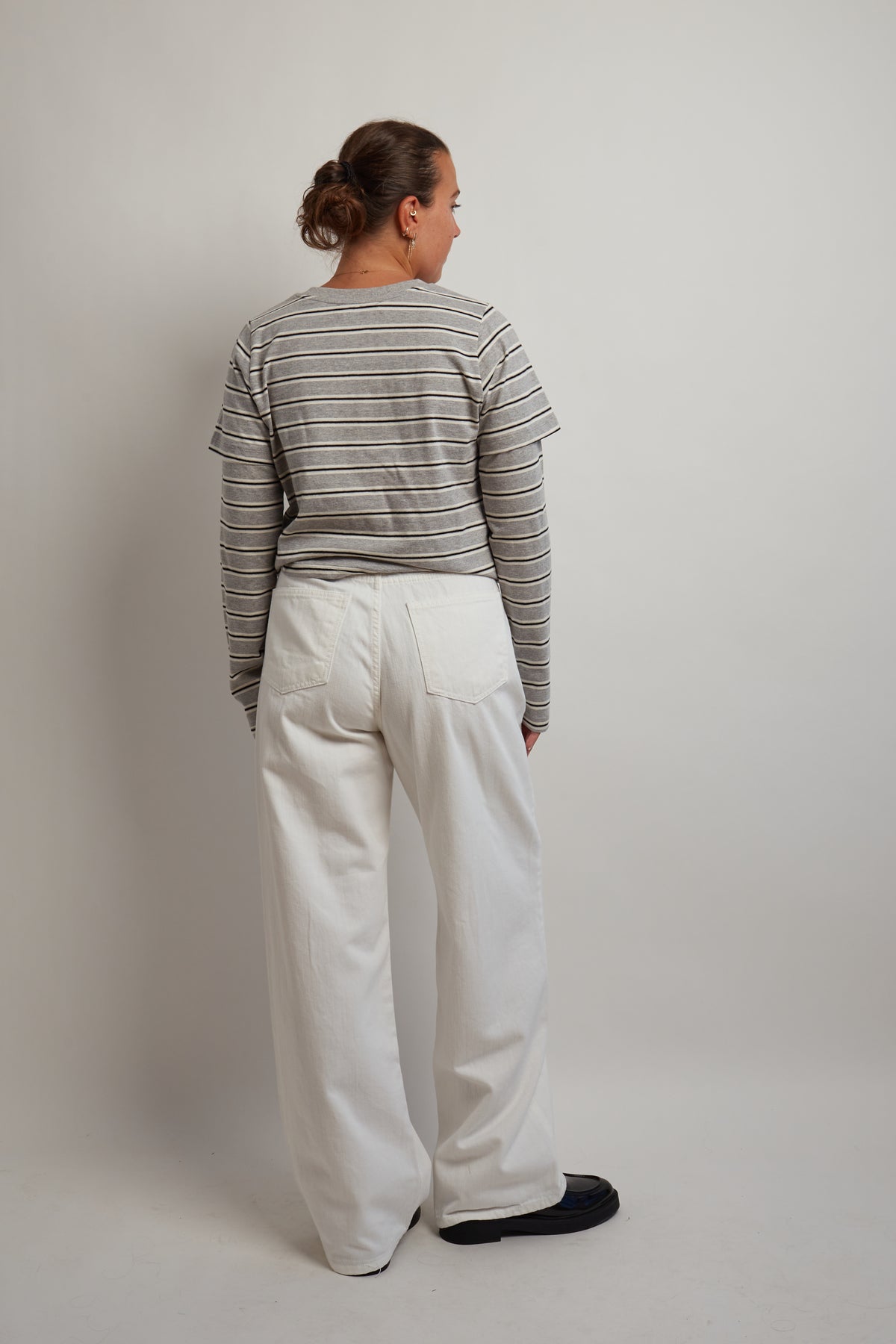 Grey Striped Layered Long Sleeve
