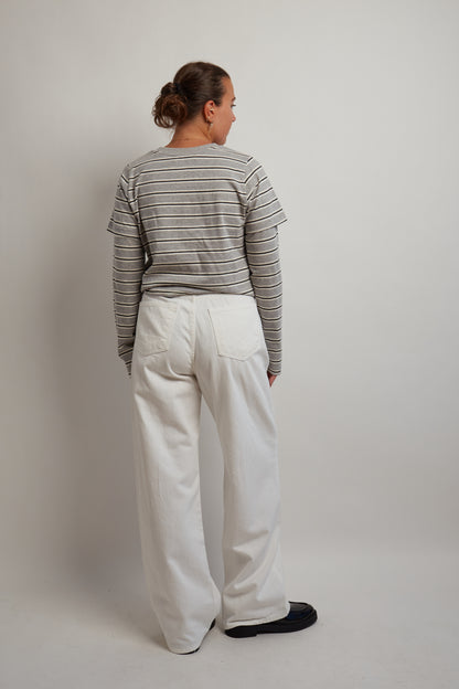 Grey Striped Layered Long Sleeve