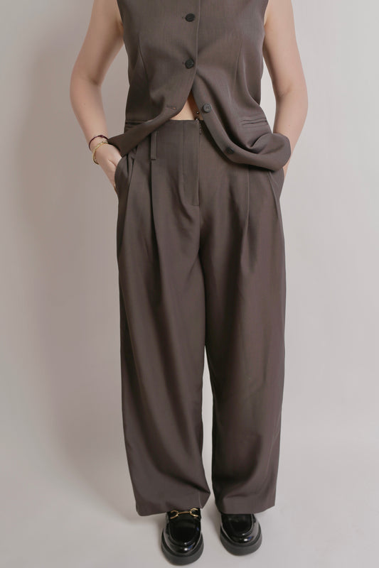 Charcoal Pleated Pants