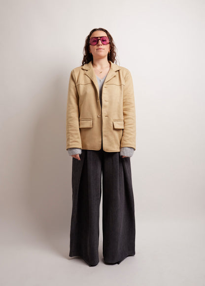 Camel Suede Look Blazer