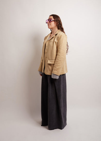 Camel Suede Look Blazer