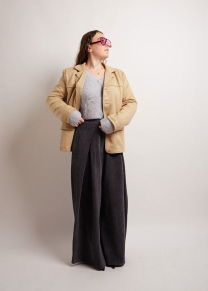 Camel Suede Look Blazer