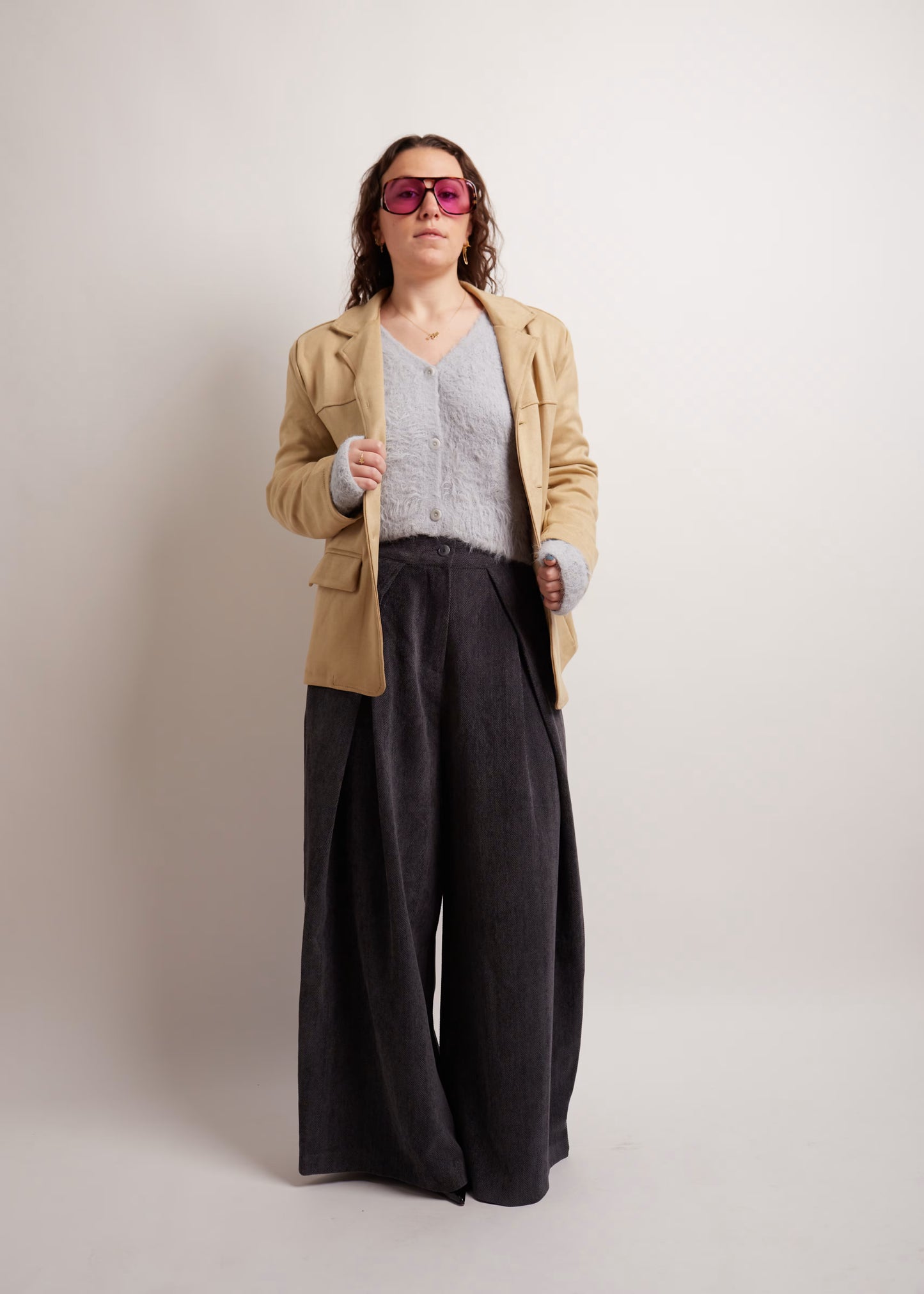 Camel Suede Look Blazer