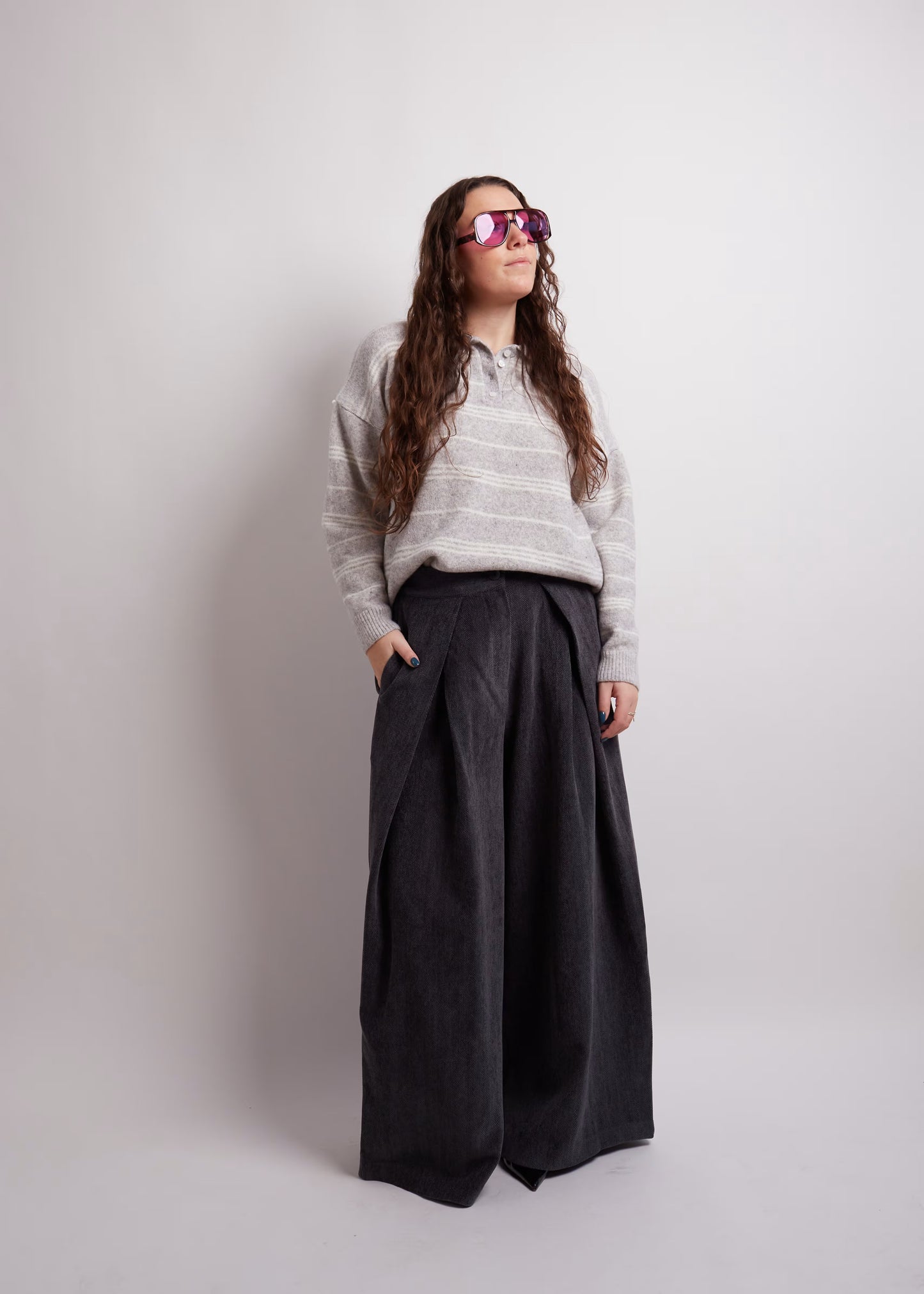 Light Grey Striped Knit