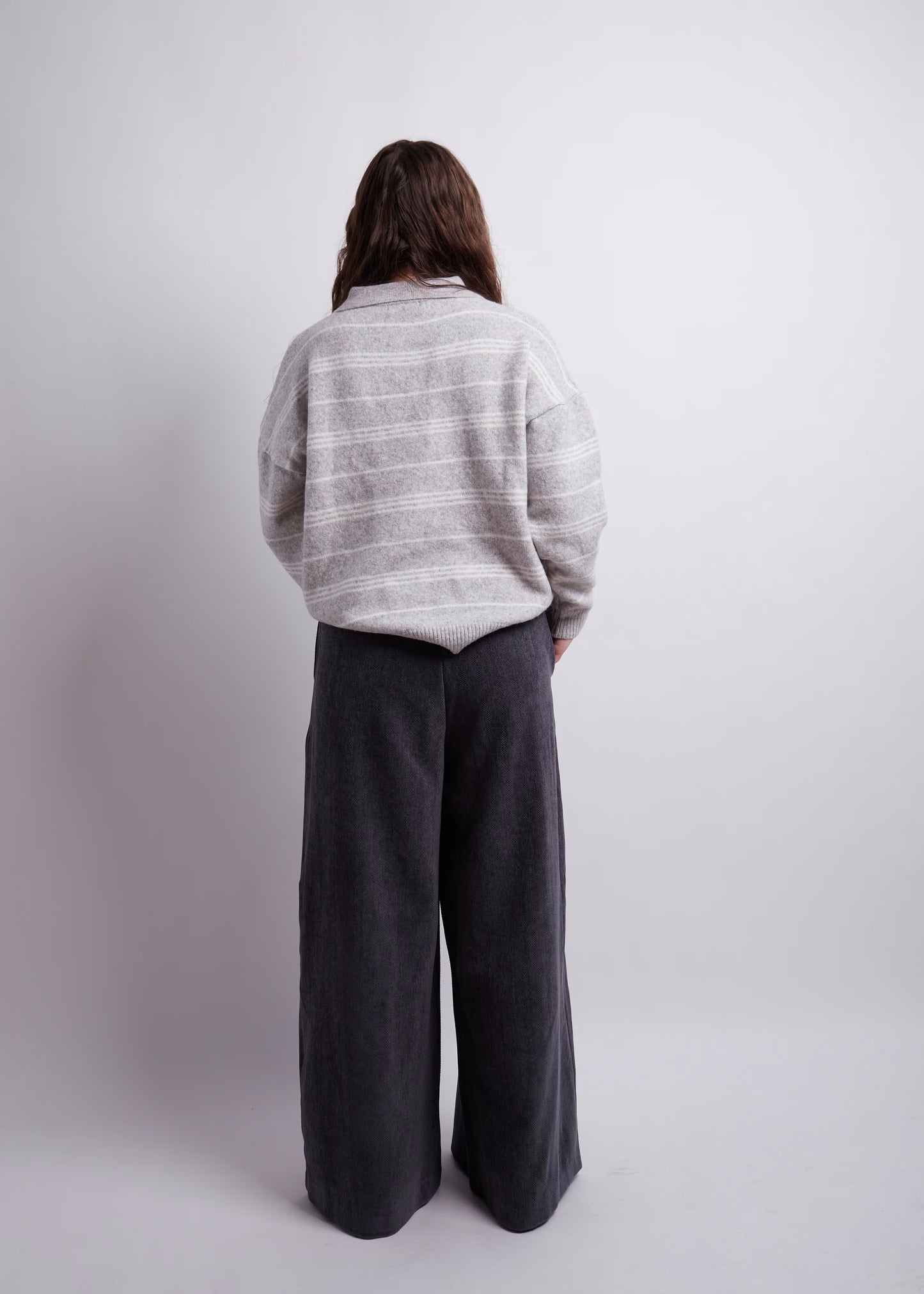 Charcoal Pintuck Wide Pants