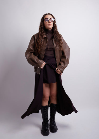 Long Burgundy Skirt With Split