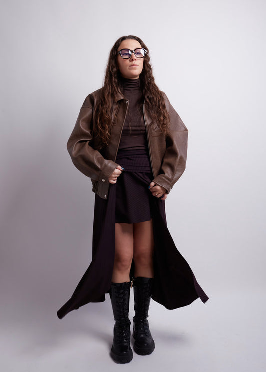 Long Burgundy Skirt With Split