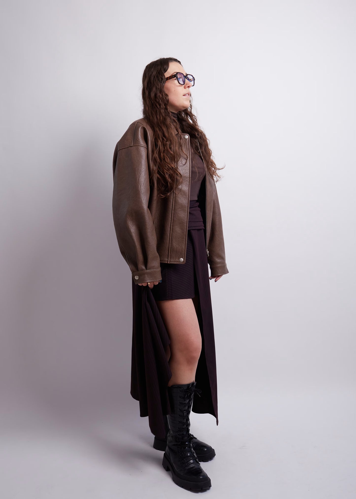 Brown PU Jacket