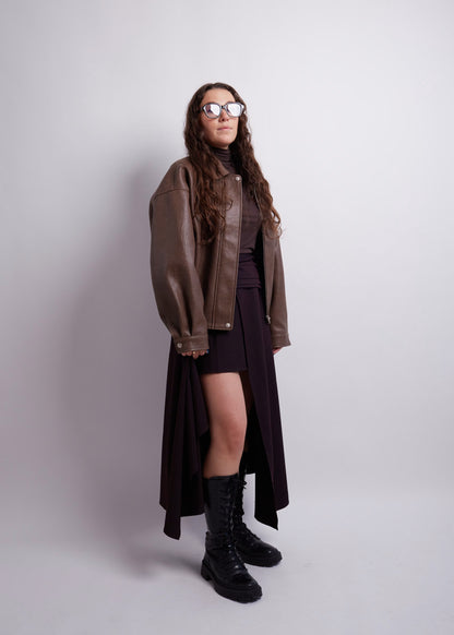 Brown PU Jacket
