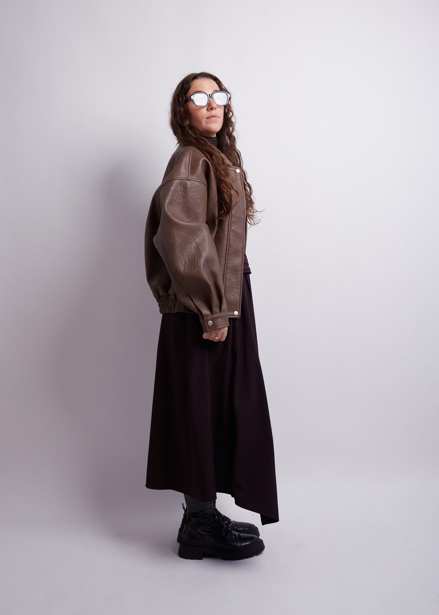 Long Burgundy Skirt With Split