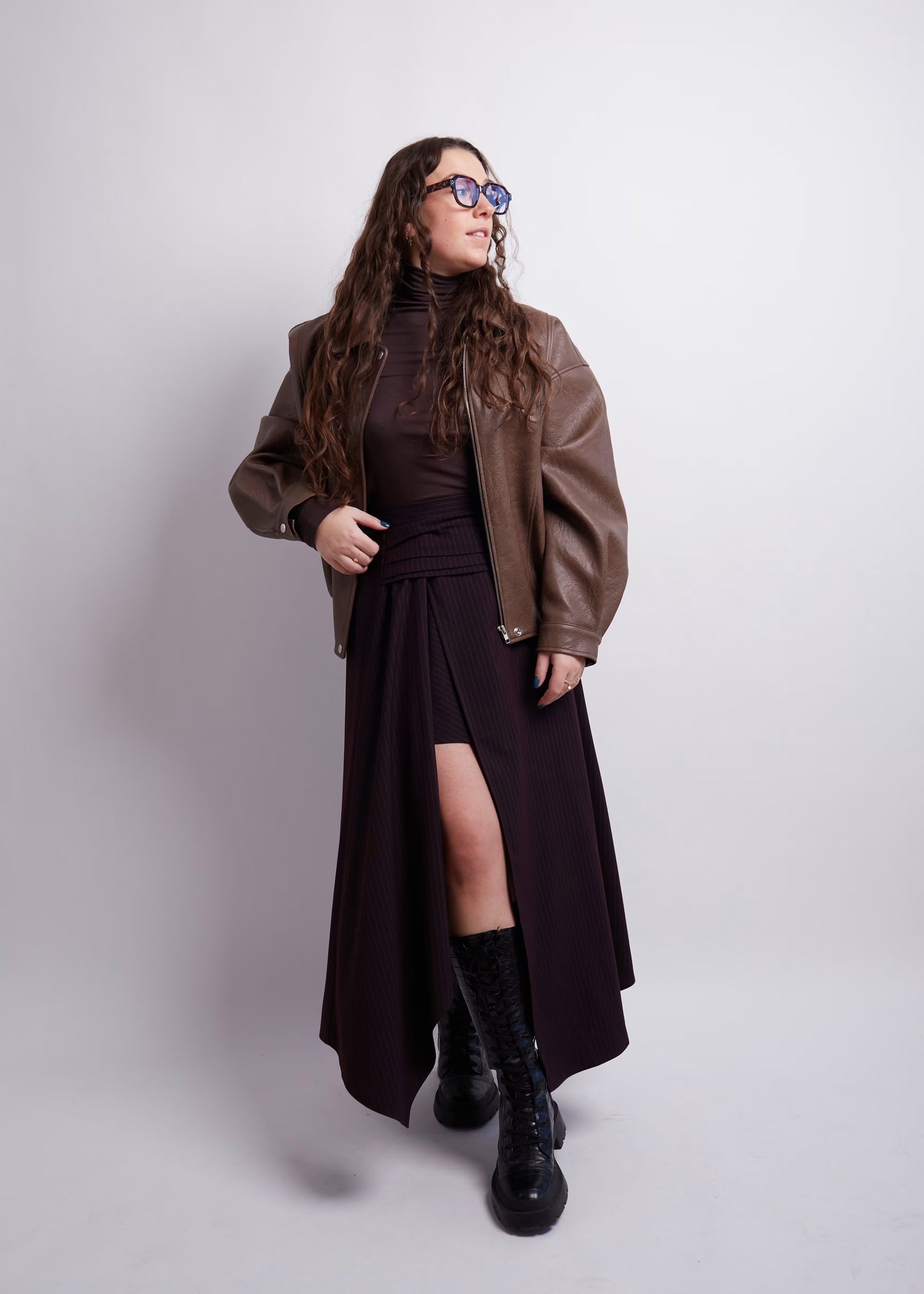 Long Burgundy Skirt With Split