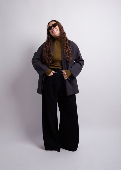 Oversized Blazer in Grey and Brown