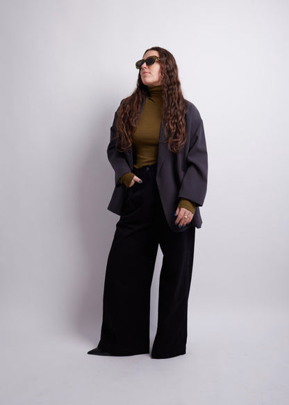 Oversized Blazer in Grey and Brown