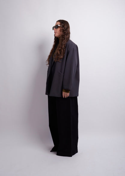 Oversized Blazer in Grey and Brown