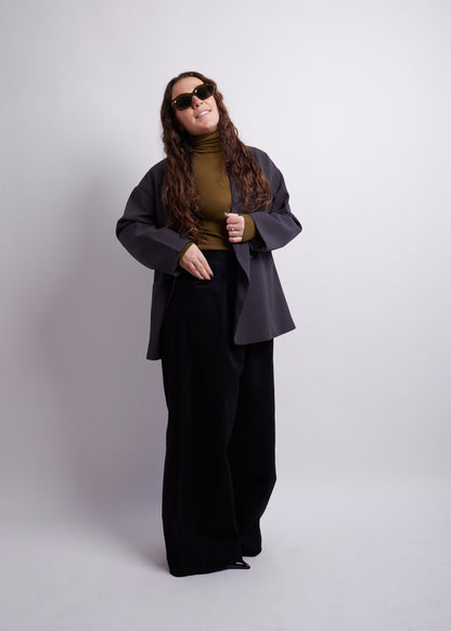 Oversized Blazer in Grey and Brown